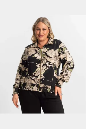 SECRET GLAM Jaqueta Plus Size Feminina Estampada