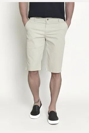 Lemier Jeans Bermuda Slim Sarja Lemier Collection com Bolso-Faca Color Areia