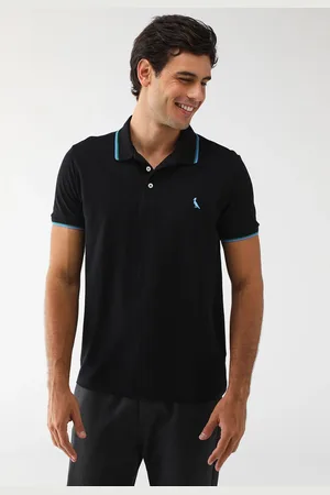 Reserva Camisa Polo Reta Friso Duplo Preta