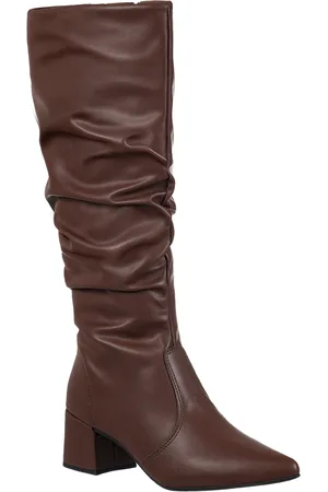 Gigil Bota Enrrugada Cano Longo Slouch Bico Fino Terra