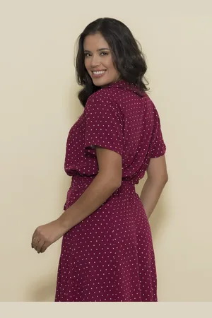 Aura Camisa Dani Viscolinho Poá Cereja