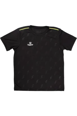 TOPPER Infantil - Camisa de Futebol Juvenil Thunder Preto/Verde Neon