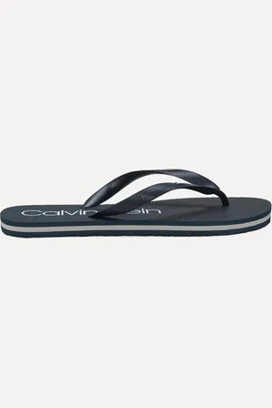 Calvin Klein Chinelo Swimwear Silk Basic Grey Logo Azul Marinho