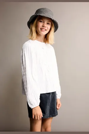 MANGO Infantil - Camiseta Manga Longa MANGO Tricot Branca