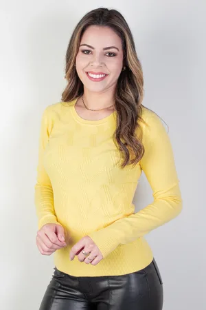 Enluaze Blusa gola redonda feminina 81158