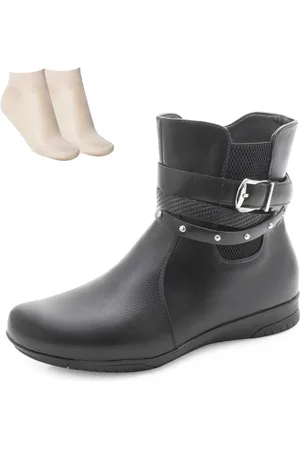 Pink Bota Cano Baixo Flat e Meia MC23-71083 Preto
