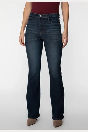 Guess Calça Jeans High Flare Escuro