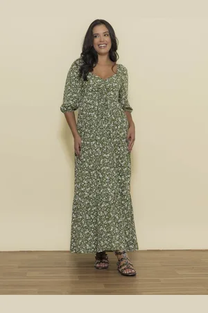 Aura Vestido Lucélia Floral Militar