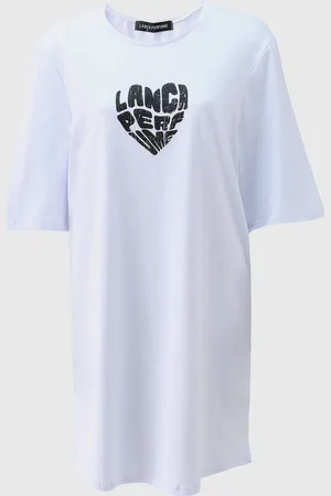 LANCA PERFUME Vestido Oversized Logo Branca