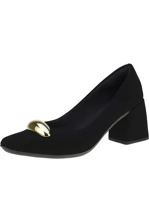 Shekinah Sapato Scarpin Feminino Bico Fino Salto Alto Social Enfeite Lesma