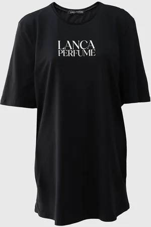 LANCA PERFUME Vestido Oversized Logo Preta