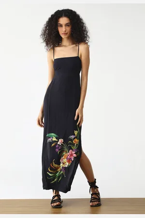 Gentleman Farmer Vestido Longo Passaro em Flor Localizado
