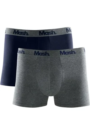 Mash Kit 2 Cueca Boxer Cotton Masculina Cós Elástico marinho G