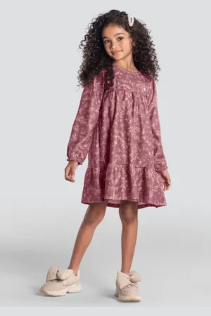 BRANDILI MUNDI Infantil - Vestido Manga Longa Babado