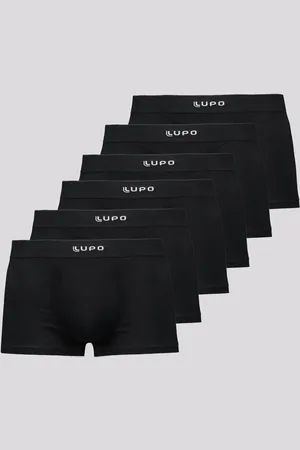 LUPO Kit 6 Cuecas Boxer Microfibra Preta