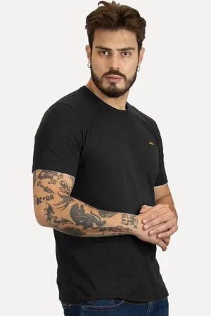 Colcci Camiseta Masculina Back To Basics Orange Logo Preta