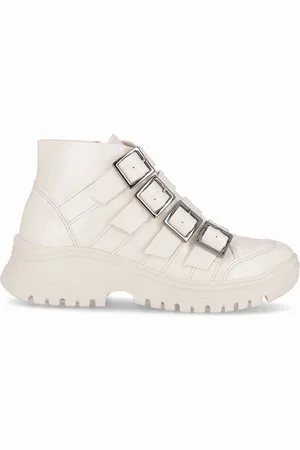 Piccadilly Bota Lana Cano Curto Salto Médio Off White