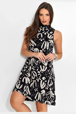 QUINTESS Vestido Em Malha De Viscose Floral Artístico