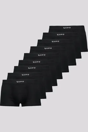 LUPO Kit 9 Cuecas Boxer Microfibra Preta
