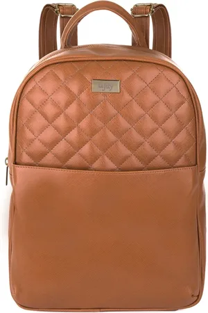 Lefity Mochila Fashion Cor Caramelo Marca Com Vários Bolsos