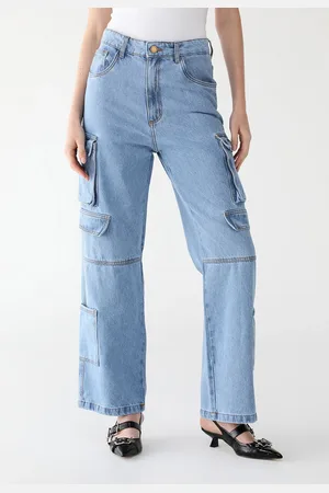 LANCA PERFUME Calça Jeans Cargo Pesponto