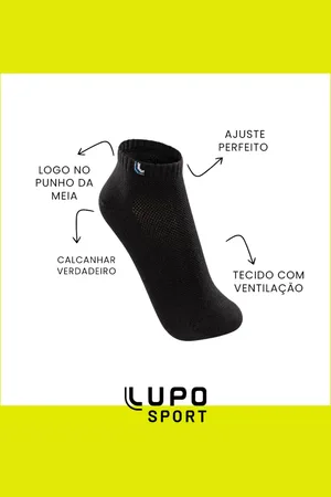 LUPO Kit 9 Pares De Meias Cano Curto Sport Algodão Feminino
