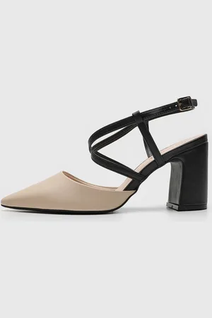 BEBECÊ Scarpin Slingback cê Tira Cruzada Off-White