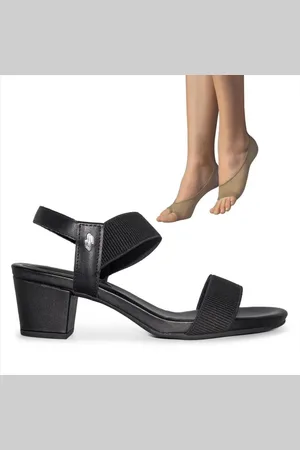 USAFLEX Sandália Feminina Salto Bloco Y8204+2P de Meias Color Sports Sapatilha Dedinhos