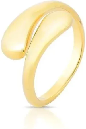 Ania Store Infantil - Anel Aro Liso Gotas P Regulável Semijoia Banhada a Ouro 18K