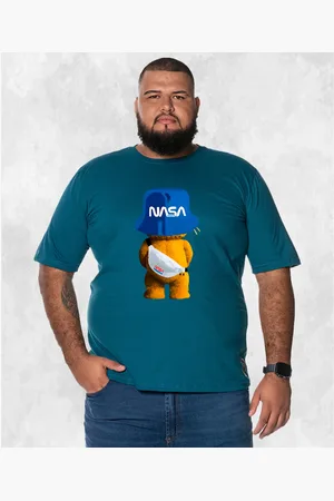 Nexstar Camiseta Plus Size Extra Grande Estampada Confortável Algodão Ted Chapeu