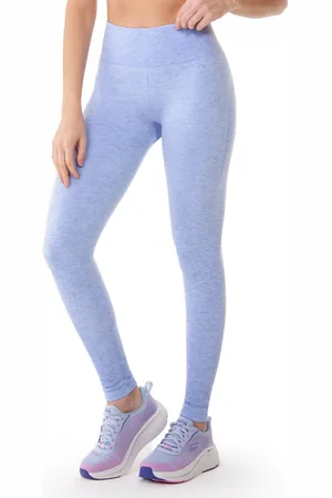 Zee Rucci Calça Legging Fitness Mescla Sem Costura Jacquard com Cós Alto Jardim de Hortênsias