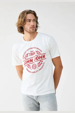 John John Camiseta Reta Logo Off-White