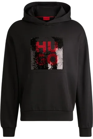 HUGO BOSS Moletom Com Capuz Relaxada Com Logo De Lantejoulas - EG-XL