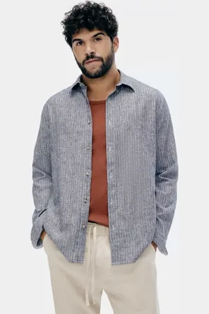 Hering Camisa Masculina Manga Longa Listrada Em Linho