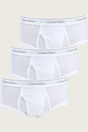 Calvin Klein Kit 3pçs Cueca Slip Logo Branca