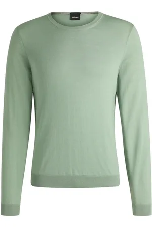 HUGO BOSS Moletom Slim De Lã Virgem Com Gola Redonda - EG-XL