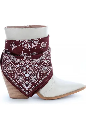 Damannu Shoes Bota Country com Lenço Anne Off White Off-white