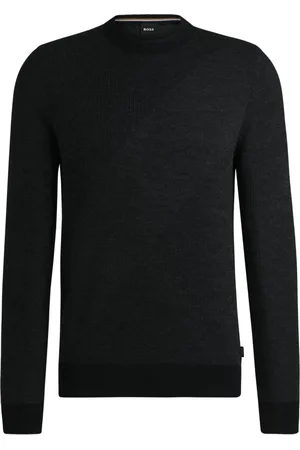 HUGO BOSS Moletom De Lã Virgem Com Jacquard De Dois Tons - M-M