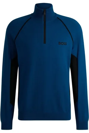 HUGO BOSS Moletom De Algodão Com Bloco De Cores E Logo - EG-XL