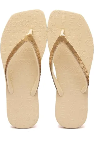 Coca Cola Shoes Chinelo Coca-Cola Shoes Square Glam Off White Doura