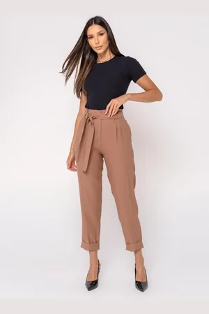 Salvatore Fashion Calça de Alfaiataria com Pregas e Barra com Dobra Salvatore