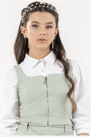 Bobby Lulu Cropped Tweed com Zíper 14