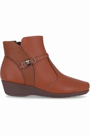 Piccadilly Bota Ivone Cano Curto Anabela Conhaque