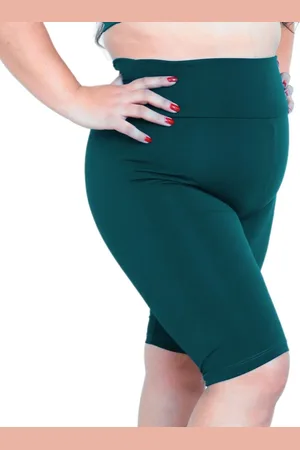 Heide Ribeiro Bermuda Plus Size Linha Silver Academia Verde Militar