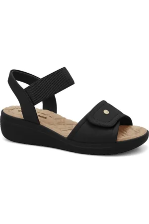 COMFORTFLEX Sandália Feminina Plataforma Elástico Preta 2486403-2