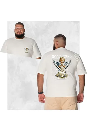 Nexstar Camiseta Plus Size Extra Grande Estampada Confortável Algodão Holy Child - Perola