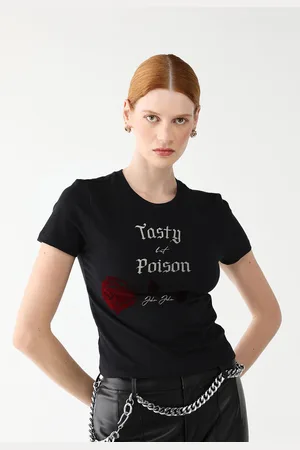 John John Camiseta Ajustada Poison But Tasty Preta