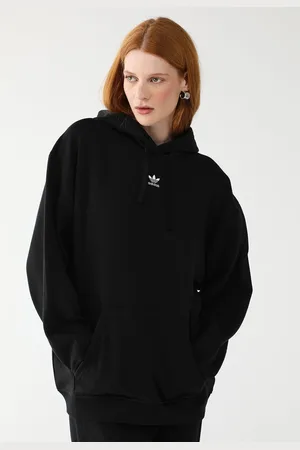 adidas Blusa de Moletom Fechada Reta Essentials Loose Preta