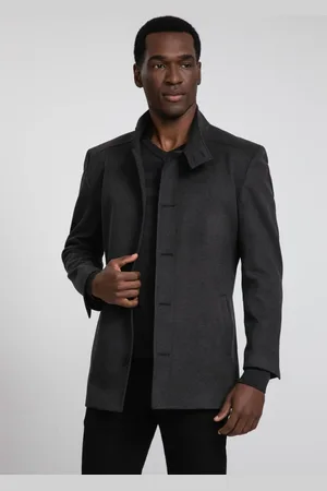 DOCTHOS Casaco Slim Médio Malha maquinetada Gola Casaco Masculino Slim Medo Malha Maquinetada 008 Chumbo G1