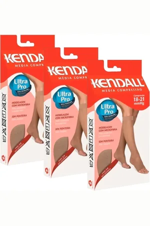 Kendall 3 Meias 3/4 feminina Média Compressão 18-21Mmhg